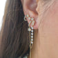 Par o Pieza de arete  con cadena y piedras Oro de 10k DORADO