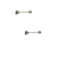 Par de Aretes broquel piedra natural zafiro negro plata 925