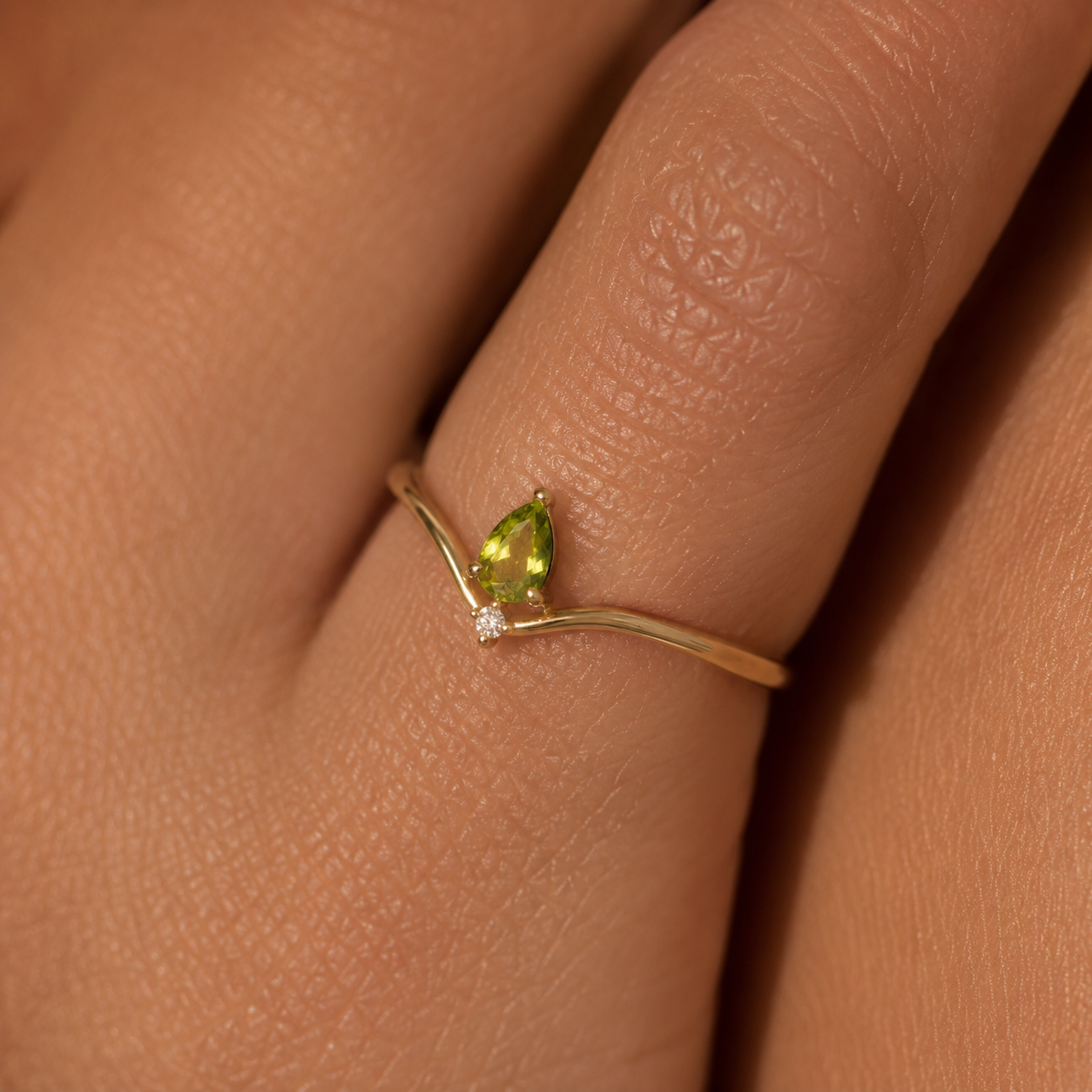 Anillo pinky ring natural oro 10k
