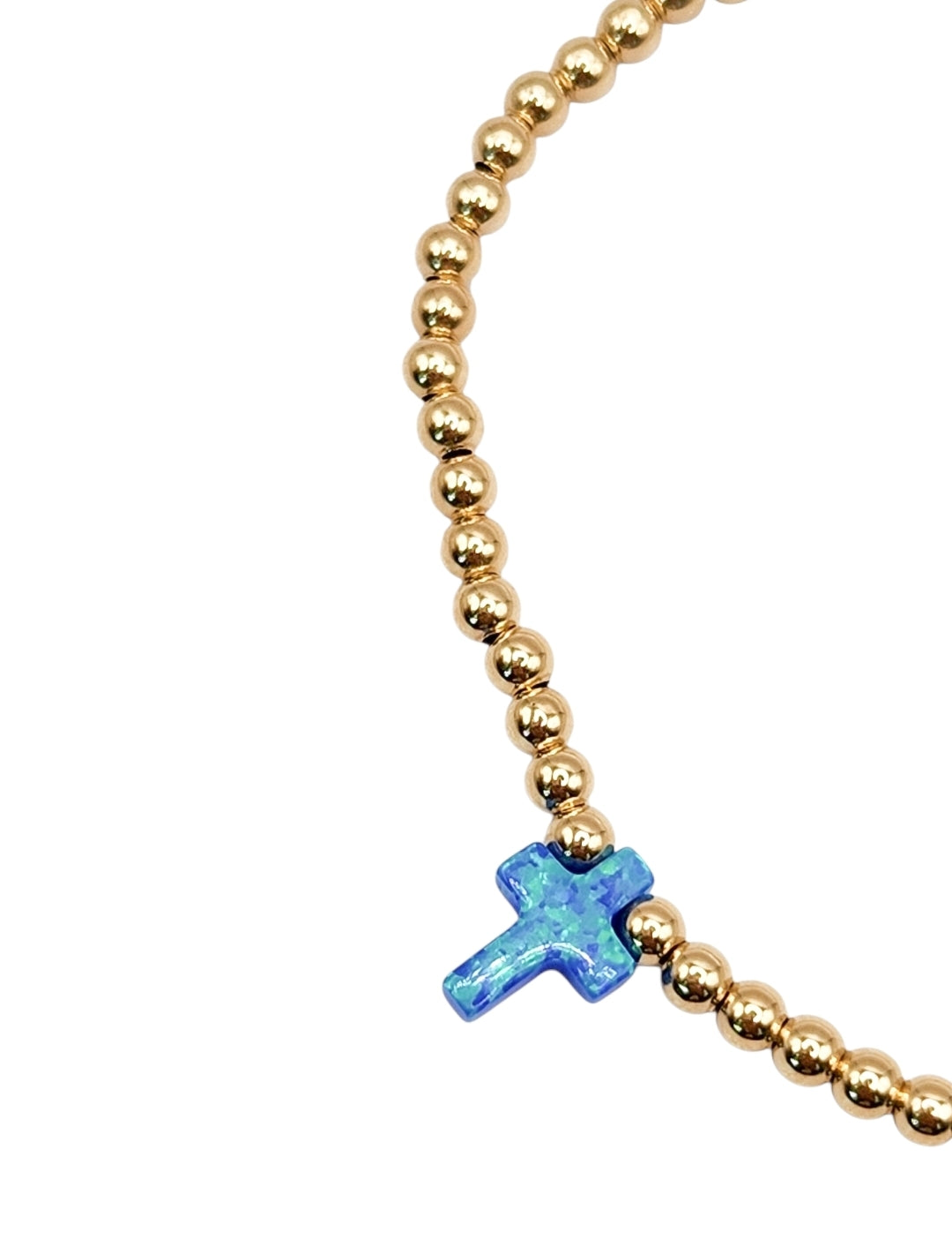 Pulsera Alma protectora cruz ópalo natural