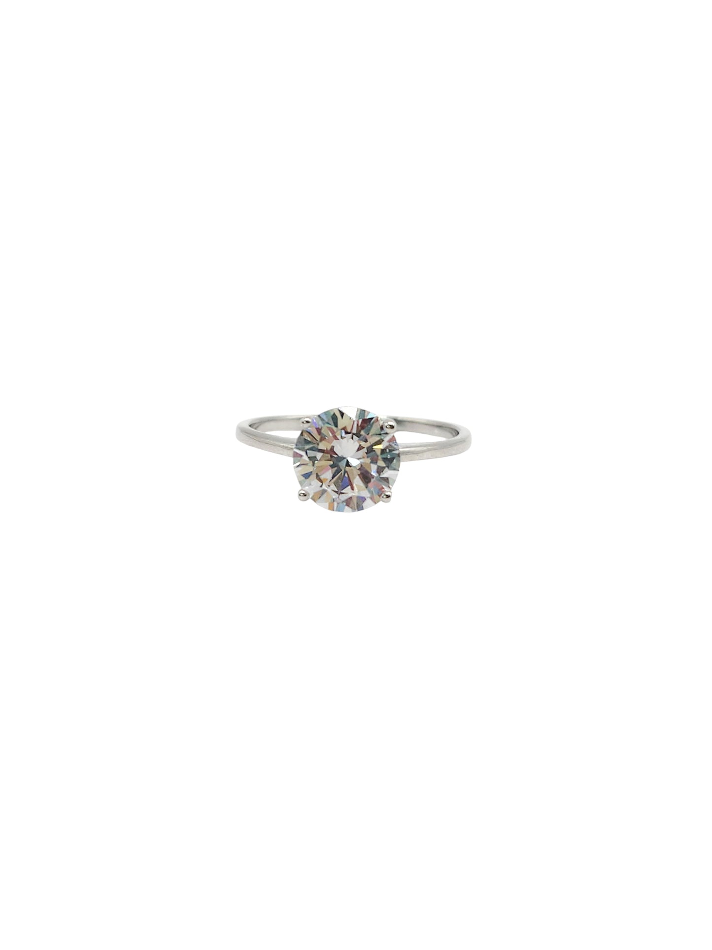 Anillo solitario con piedra Moissanita Plata 925