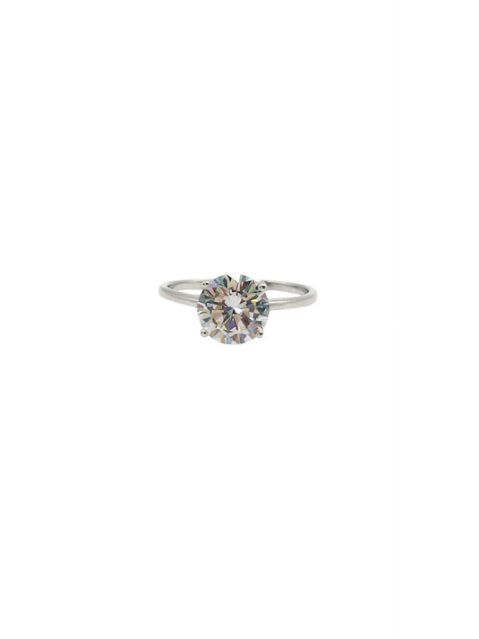Anillo solitario con piedra Moissanita Plata 925