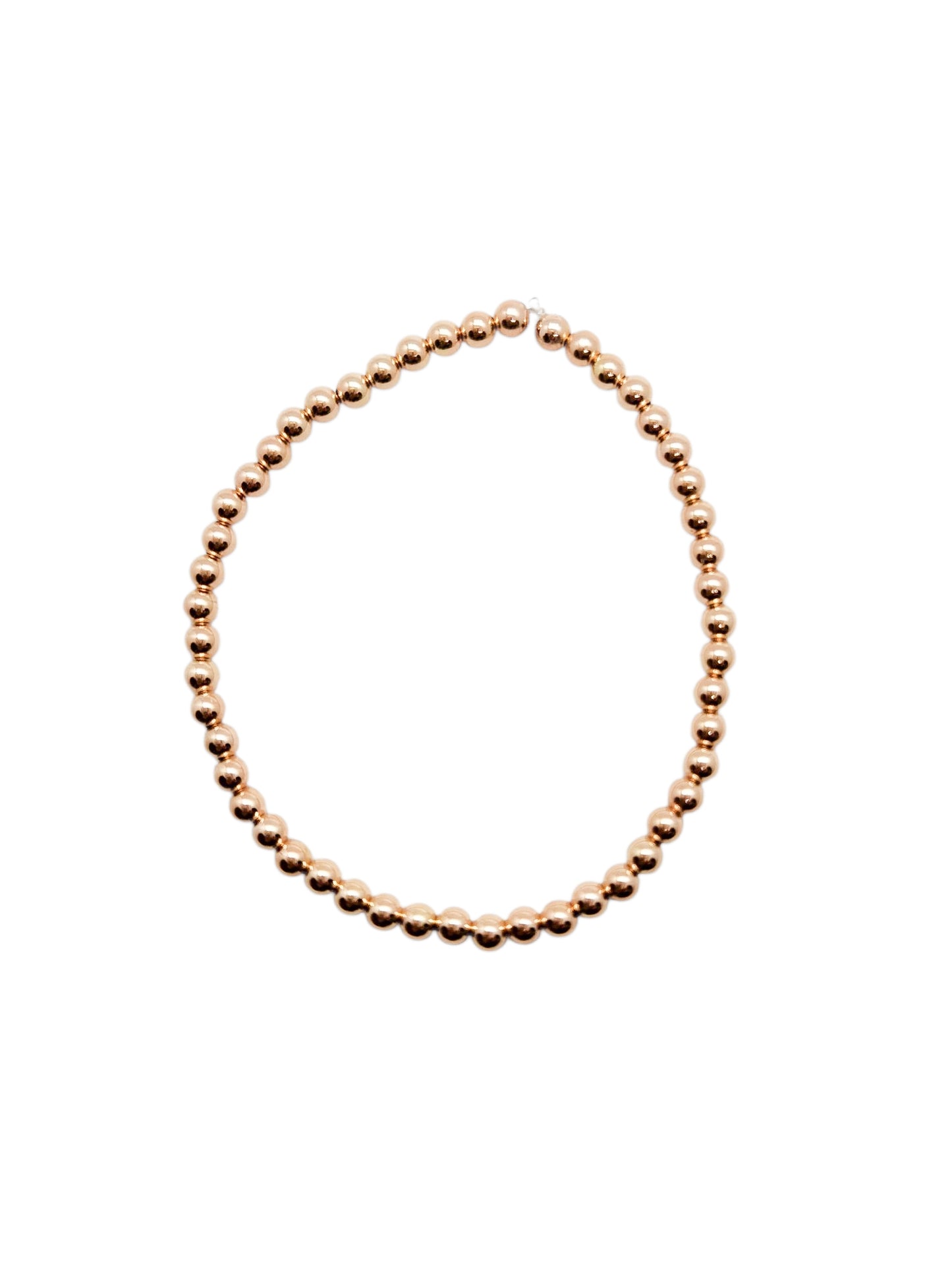 Pulsera bola ROSA  BIMETAL 4mm (PLATA Y ORO)