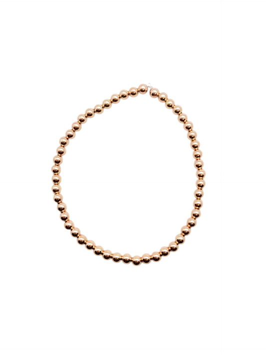 Pulsera bola ROSA  BIMETAL 4mm (PLATA Y ORO)