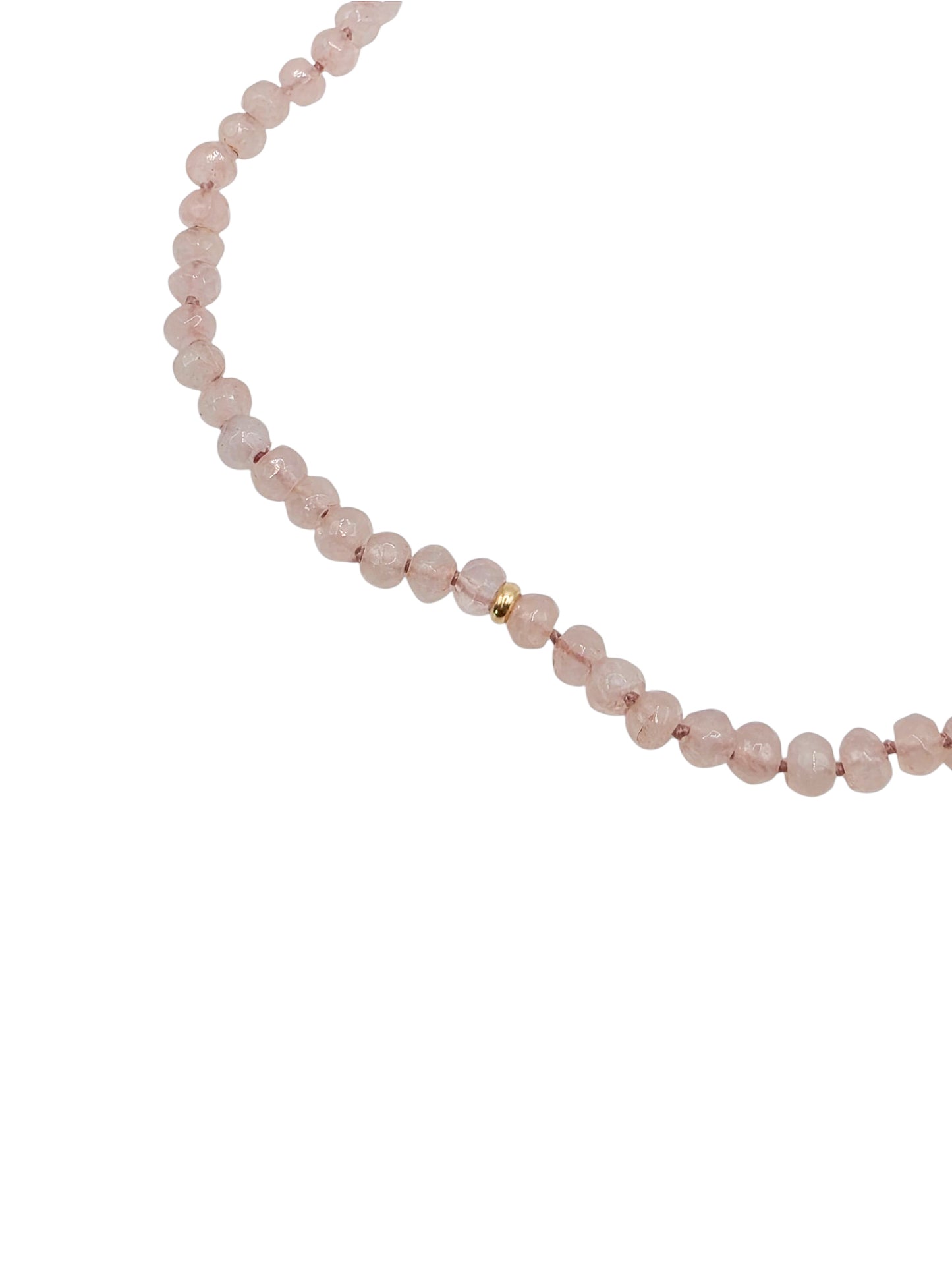 Gargantilla Turmalina natural 5mm, broche y dona de oro 10k