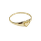 Anillo sello corazón en oro 10k dorado