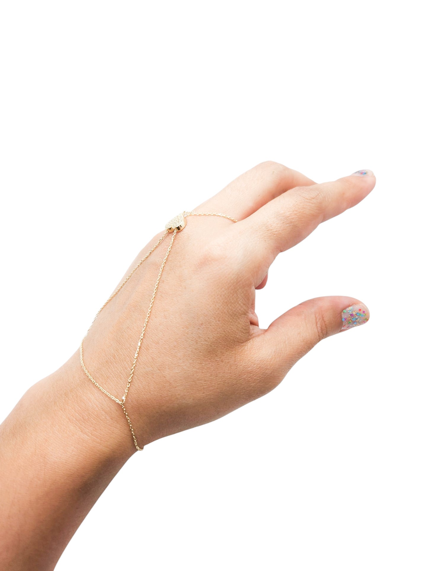 Anillo Pulsera corazón ajustable oro 10k