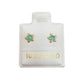 Par de Broquel estrellas esmalte verde oro de 10k DORADO