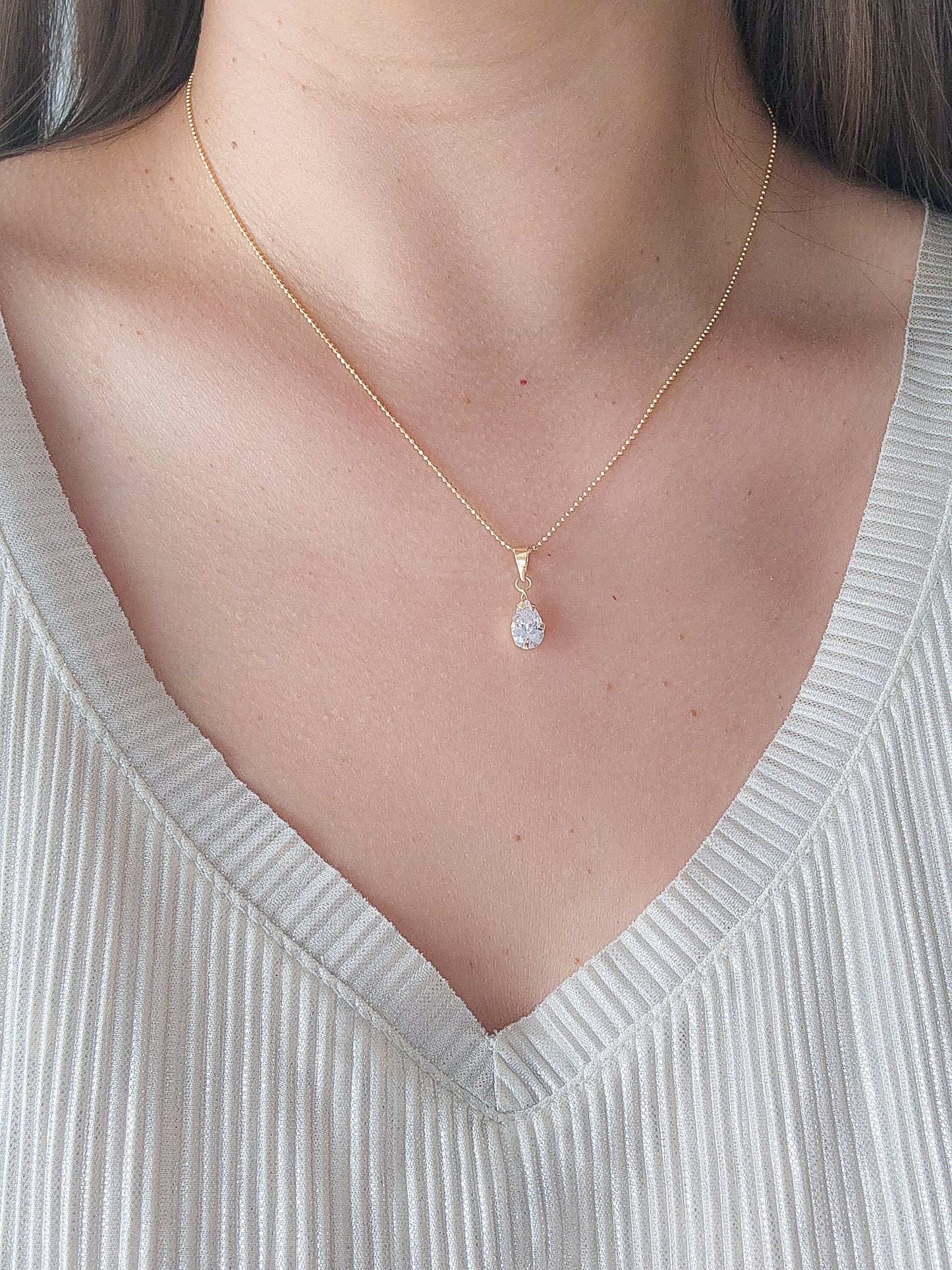 Cadena de bolitas oro 10k