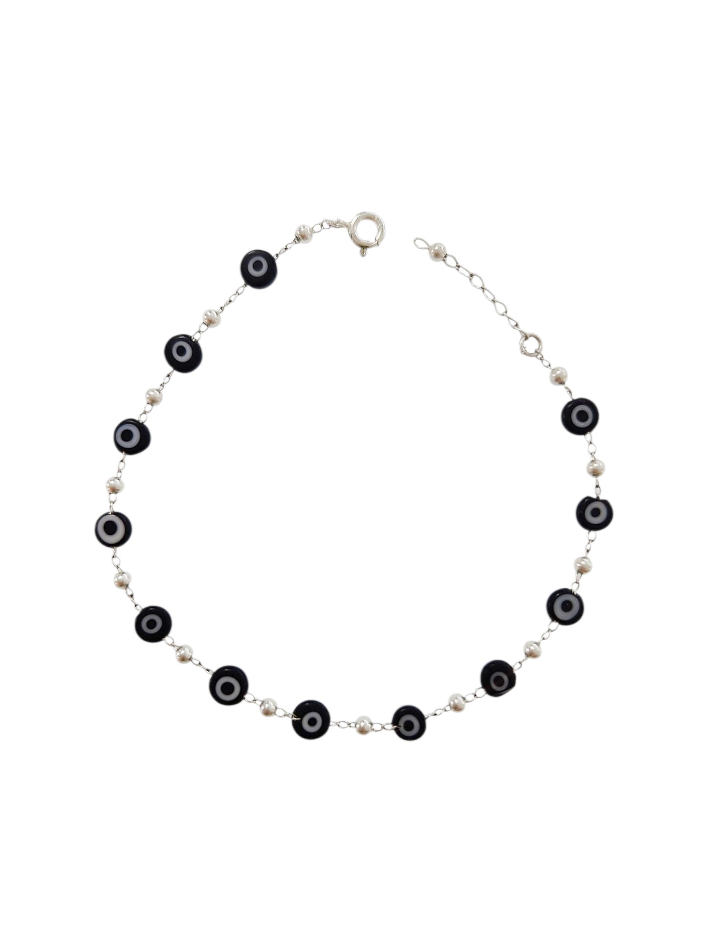 Pulsera ojito turco negro plata 925