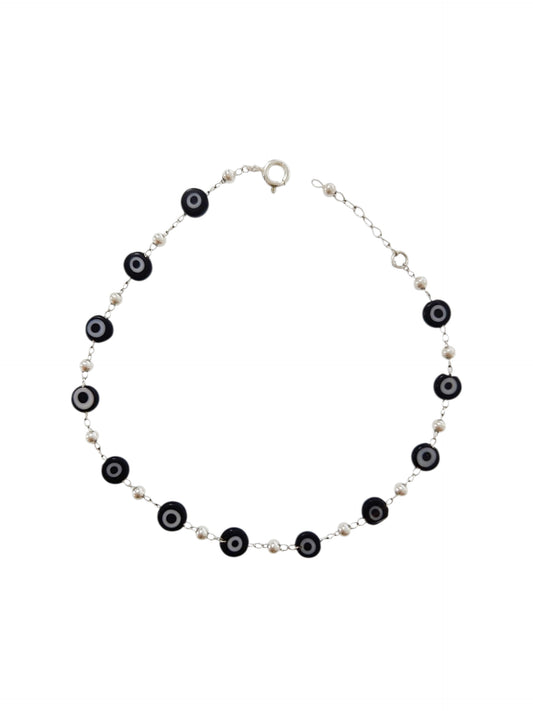 Pulsera ojito turco negro plata 925