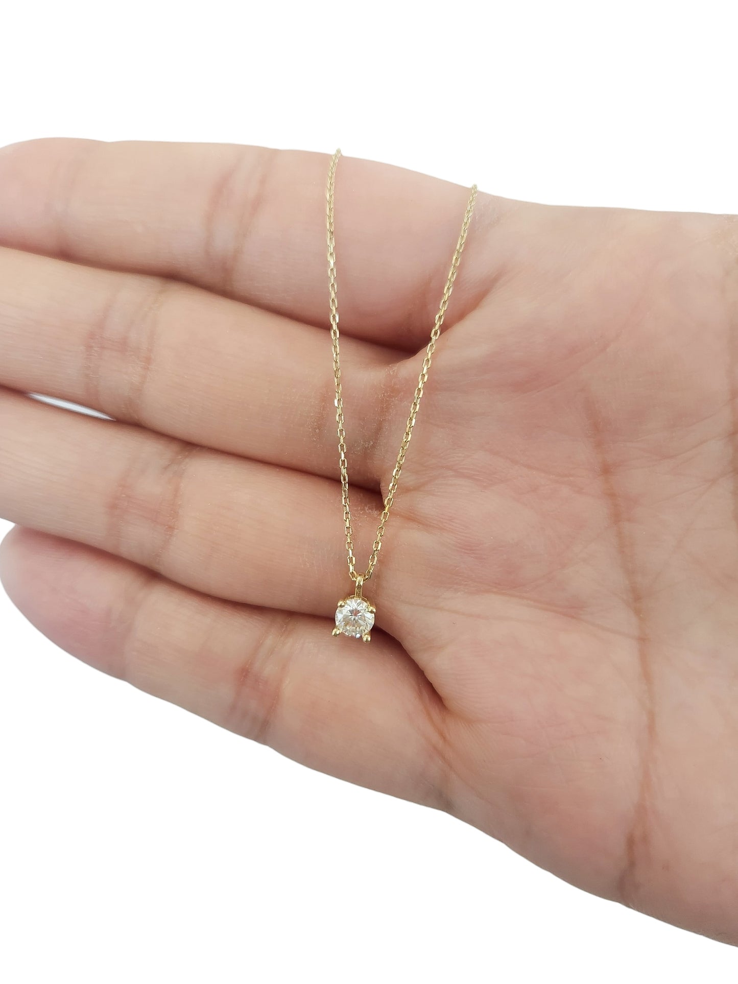 Gargantilla con piedra zirconia oro 10k