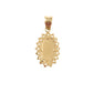 Dije medalla virgen con zirconias blancas oval oro 10k