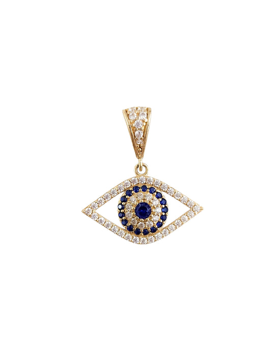 Dije Ojo turco grande 2.5 cm oro 10k