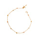Pulsera bolitas 3 oros con cruz oro 10k