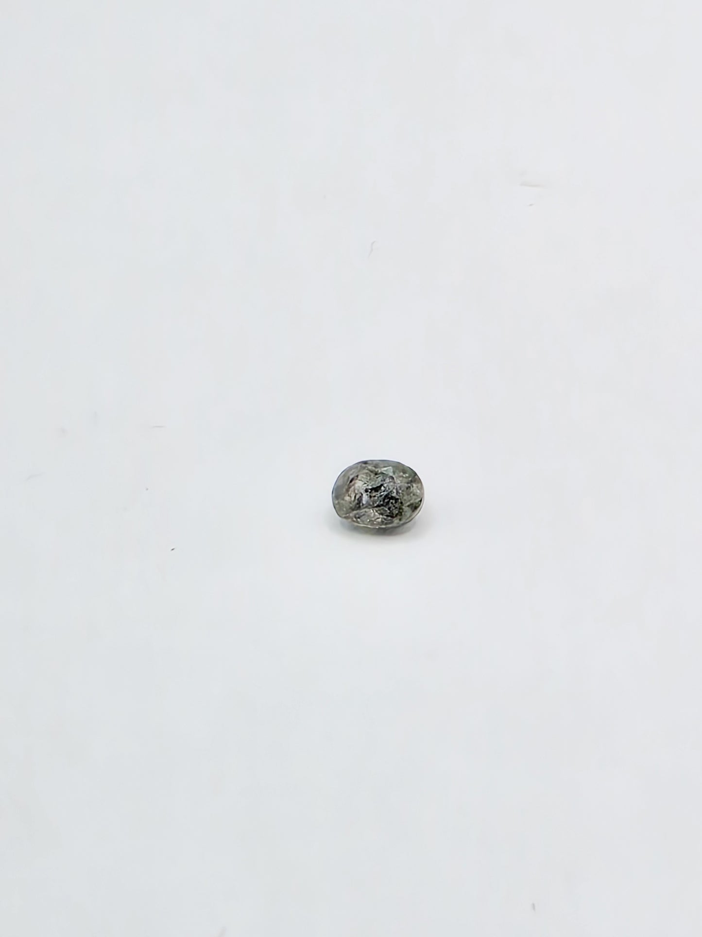 Anillo de diamante natural "Salt and Pepper"solitario oro 10k corte Oval 2