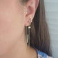 Par o Pieza de arete con cadena barra Oro de 10k DORADO