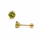Aretes piedra natural peridoto plata 925 y baño de oro