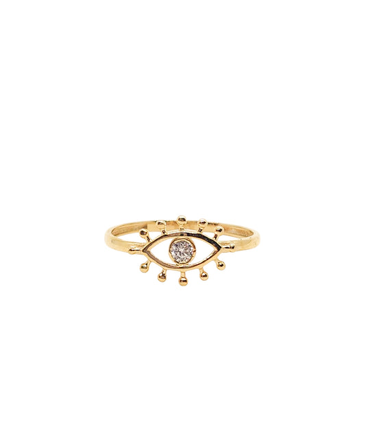 Anillo ojo turco silueta oro 10k