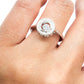 Solitario redondo flor giratorio plata 925 PREMIUM