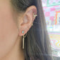 Par de Aretes broquel piedra natural Aguamarina plata 925