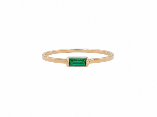 Anillo ESMERALDA NATURAL oro 10k PREMIUM