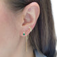 Aretes tu y yo esmeralda natural y diamante de laboratorio oro 10k