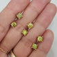 Aretes piedra natural peridoto plata 925 y baño de oro 5mm