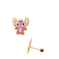 Par de Broquel Stich esmalte rosa oro 10k