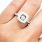 Solitario cuadrado giratorio plata 925 PREMIUM