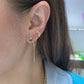 Aretes tu y yo esmeralda natural y diamante de laboratorio oro 10k