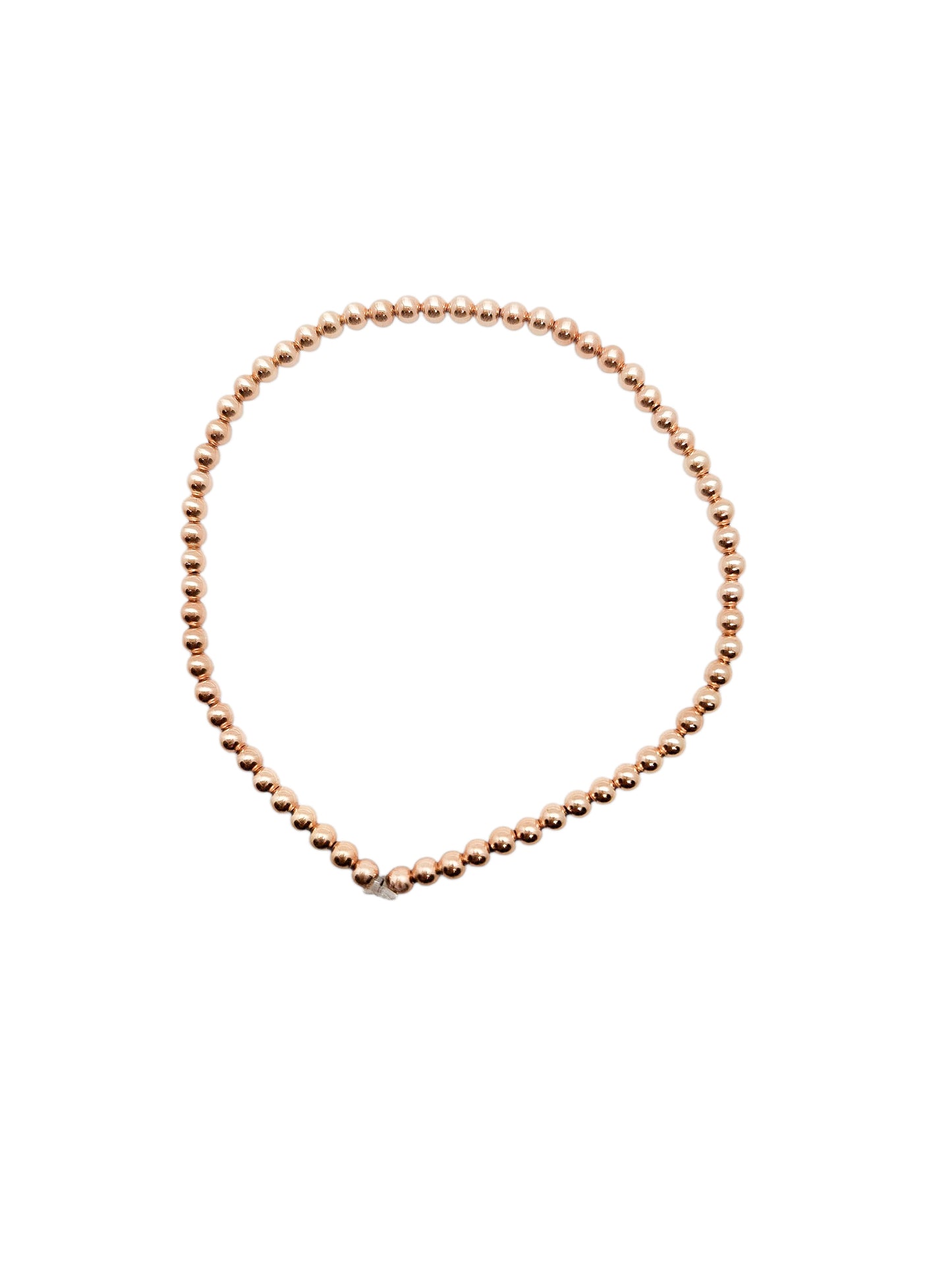 Pulsera bola ROSA  BIMETAL 3mm (PLATA Y ORO)