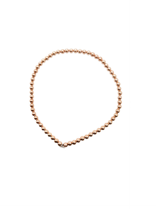 Pulsera bola ROSA  BIMETAL 3mm (PLATA Y ORO)