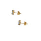 Par de Aretes broquel piedra natural Aguamarina plata 925