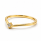 Anillo "V" con diamante laboratorio PREMIUM