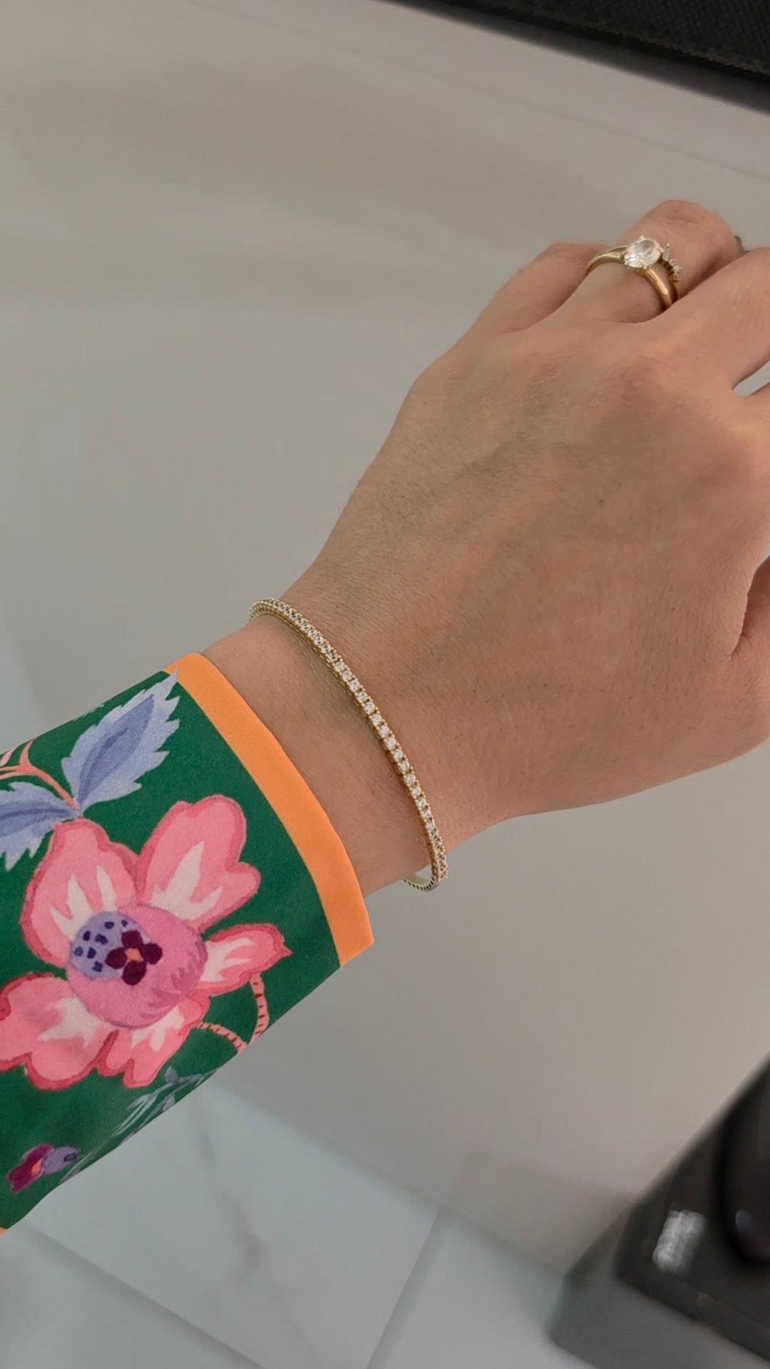 Pulsera tenis de aro oro 10k