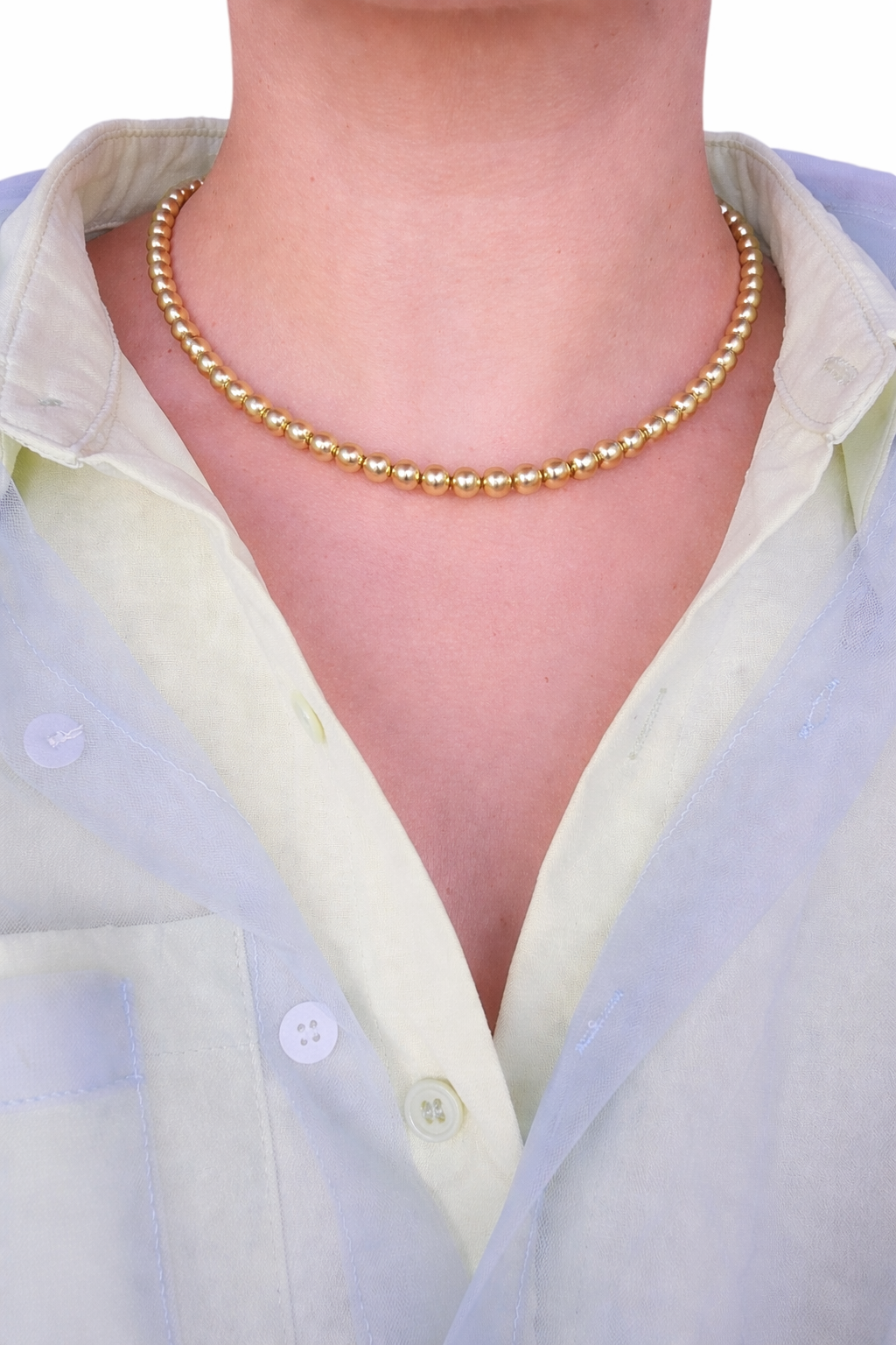 Collar bola BIMETAL 5mm (PLATA Y ORO)