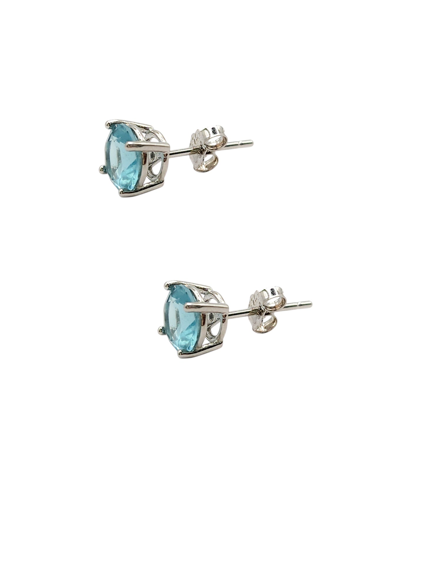 Aretes con piedra circonita azul  Plata 925