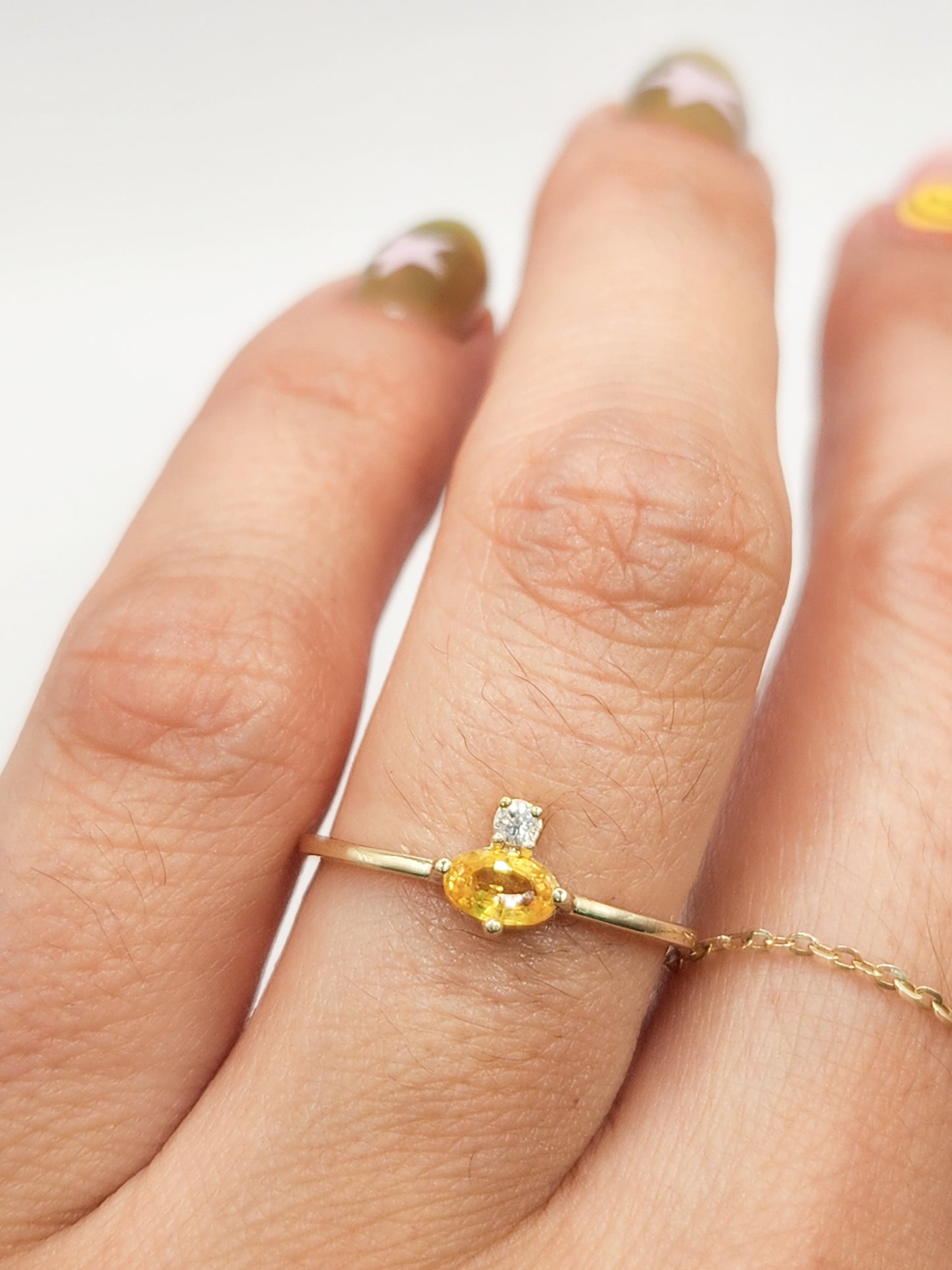 Anillos piedra natural zafiro y diamante natural oro 10k