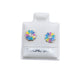 Par Broquel flor colores esmalte Plata 925