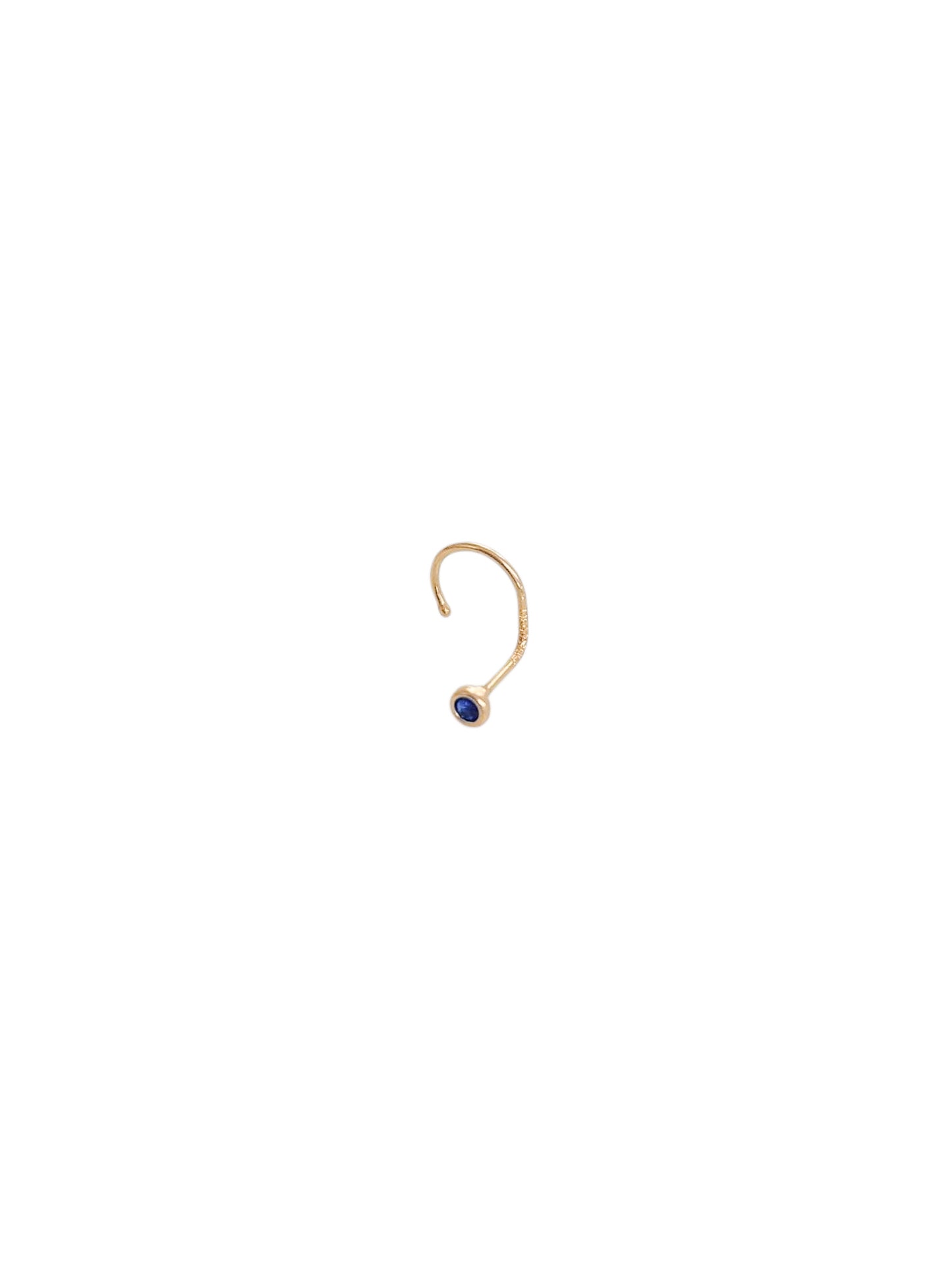 Pieza arete para nariz con bisel azul m oro 10k DORADO