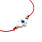 Pulsera de hilo rojo con ojito turco mano de Fatima madre perla BIMETAL