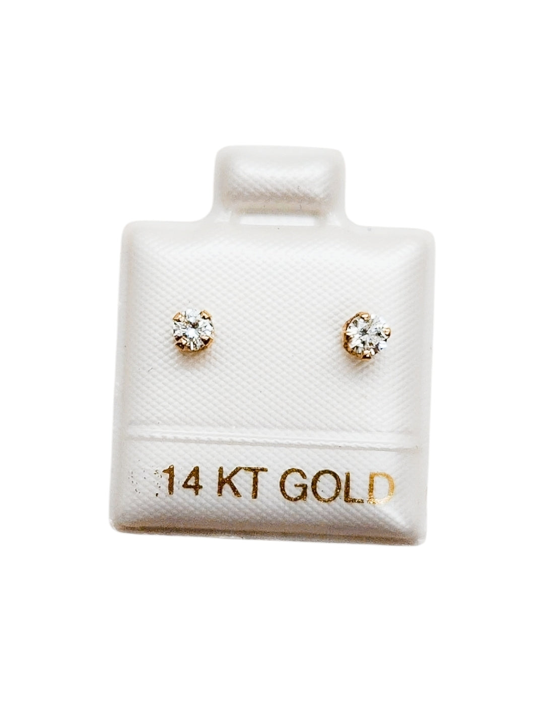 Par de Broquel con diamante natural 22 pts Oro de 14k DORADO