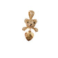Dije oso con charm de corazón con zirconias blancas 10k