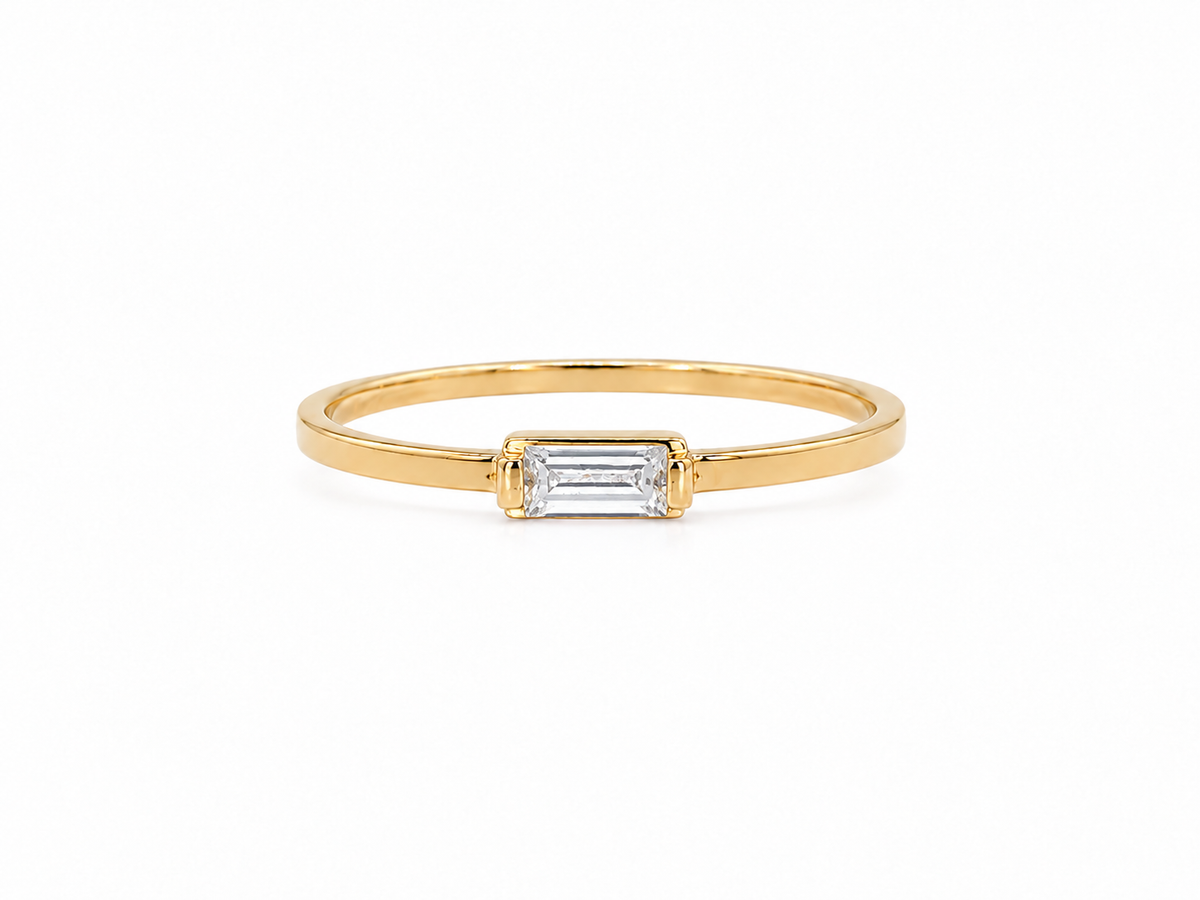 Anillo baguette diamante LAB GROWN 10k PREMIUM