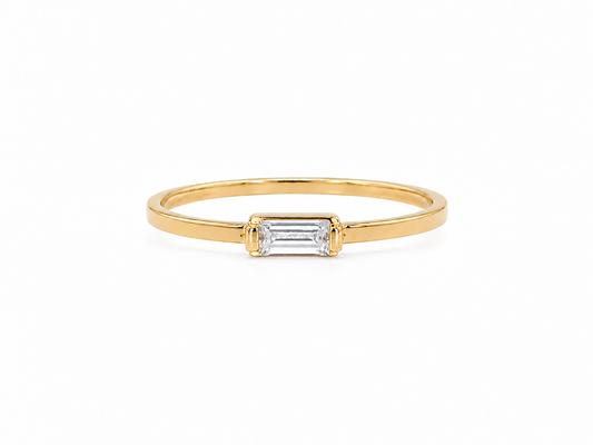 Anillo baguette diamante LAB GROWN 10k PREMIUM