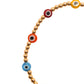 Pulsera ojo turco y bolitas BIMETAL (PLATA Y ORO)