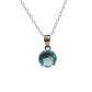 Juego (aretes y gargantilla) con piedra circonita azul  Plata 925
