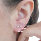 Par de Broquel con diamante natural 18 pts Oro blanco de 14k