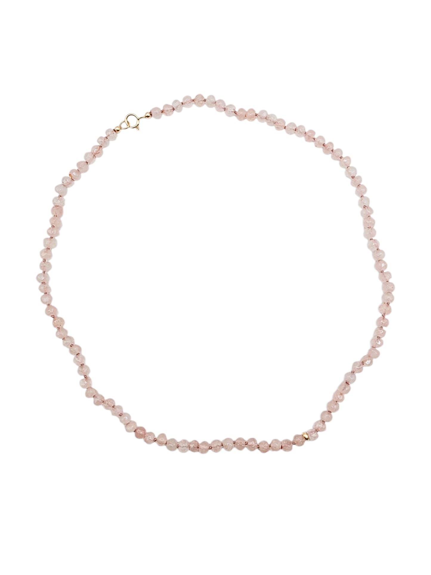 Gargantilla Turmalina natural 5mm, broche y dona de oro 10k